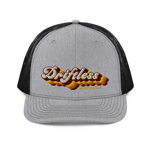 Driftless Retro Embroidery Trucker Cap - Mid-profile - Driftless Threads